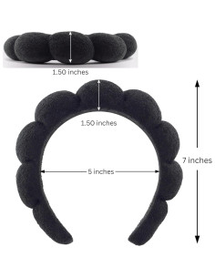 Diadema de Cuidado de la Piel 2 Orchids - Tela de Toalla Negra 2