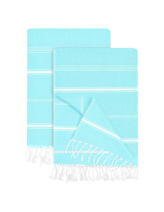 Set de 2 Toallas de Playa Utopia Aqua 182.9x101.6cm 100% Algodón