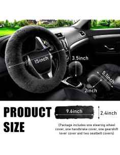 Juego de Fundas de Volante Esponjosas Yourkar - 5 Piezas Negro 2