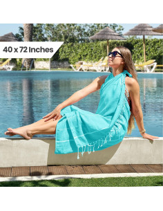 Set de 2 Toallas de Playa Utopia Aqua 182.9x101.6cm 100% Algodón 2