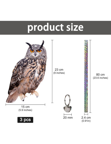 Paquete de 3 Dispositivos Reflectantes de Búho Kungfu Mall