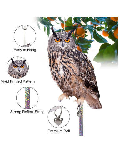 Paquete de 3 Dispositivos Reflectantes de Búho Kungfu Mall
