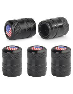Tapas de Válvula de Neumático Zinytrae 5 pcs Aluminio Negro