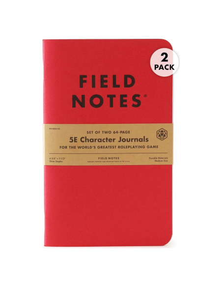 Diario de Personaje 5E Field Notes - Paquete de 2 - D&D