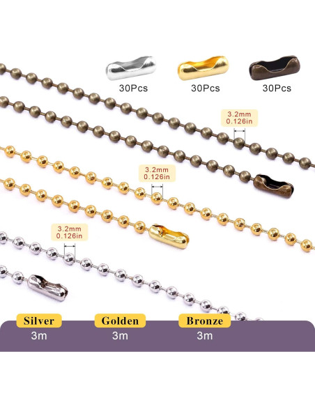 Swpeet Extensión de Cadena de Tirar para Ventilador 3Pcs 3 Colores