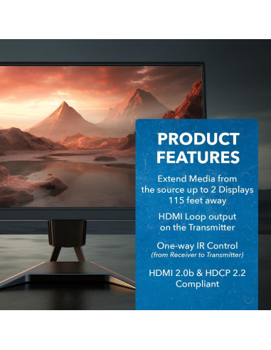 Extensor Divisor HDMI 1x2 OREI UHD12-EX115-K 4K 35m