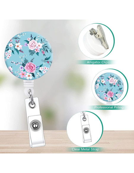 Porta Credencial Retráctil Yecitona 3 Paquetes Florales 60 cm