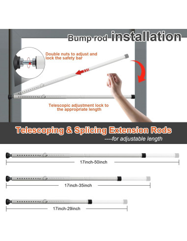 Barra de Seguridad Ajustable JAOTREL para Puertas y Ventanas