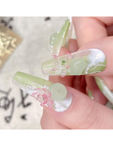 Kit de Moldes de Uñas de Silicona JFIYUO - 2 Piezas 3D Floral