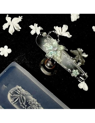 Kit de Moldes de Uñas de Silicona JFIYUO - 2 Piezas 3D Floral