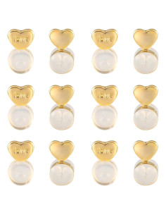 12 Piezas Soporte de Aretes Hipoalergénico ASH'S CHOICE Oro 14K