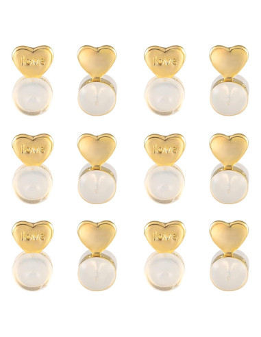 12 Piezas Soporte de Aretes Hipoalergénico ASH'S CHOICE Oro 14K