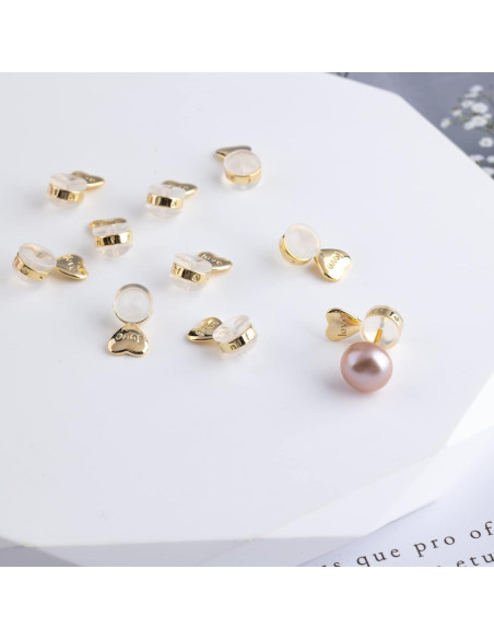 12 Piezas Soporte de Aretes Hipoalergénico ASH'S CHOICE Oro 14K