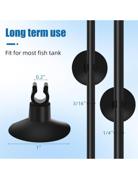 Ventosas para Acuario AQUANEAT 24pcs 6mm con Clips