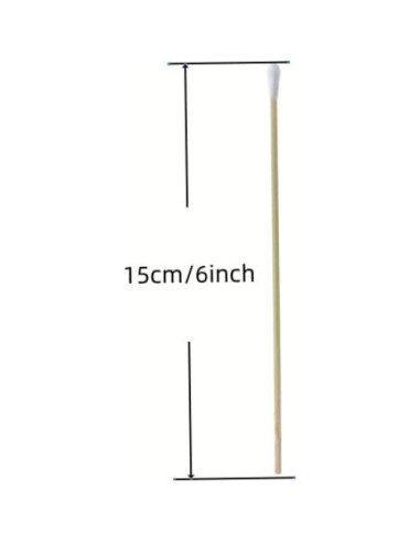 Bastones de Algodón RIKWOG 200 Pcs 15 cm Mango de Madera