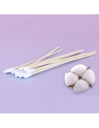 Bastones de Algodón RIKWOG 200 Pcs 15 cm Mango de Madera