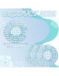 18 Gorras de Ducha Impermeables ZGQHZR Reutilizables Azul 2