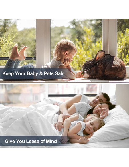 Barra de Seguridad Ajustable USDeikour para Puertas y Ventanas 43-130 cm