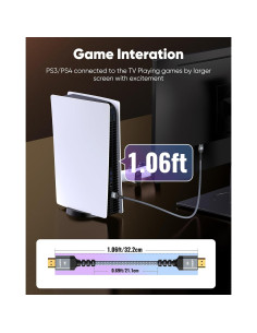 Cable HDMI 4K Highwings 0.32m Alta Velocidad Gris 2