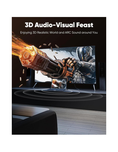 Cable HDMI 4K Highwings 0.32m Alta Velocidad Gris