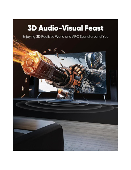 Cable HDMI 4K Highwings 0.32m Alta Velocidad Gris