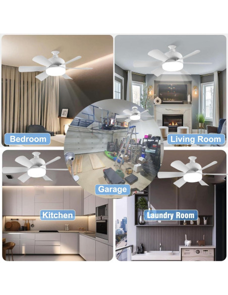 2Pack Ventilador de Techo con Luz LED MeiqiLS 45.72 cm Control Remoto