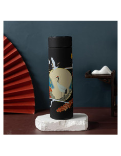 Termo de viaje THY COLLECTIBLES 0.5 L con colador chino negro