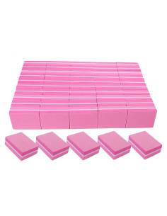 Bloques de Pulido de Uñas AhaTopia 50 Pcs 180/240 Grano Rosa
