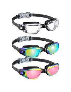 Gafas de natación QALLY para niños UV400 3 paquetes