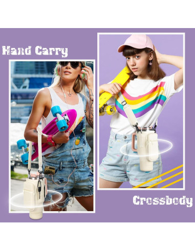 Bolsa Portabotellas de Agua WuikerDuo 1.18L con Bolsillo Beige