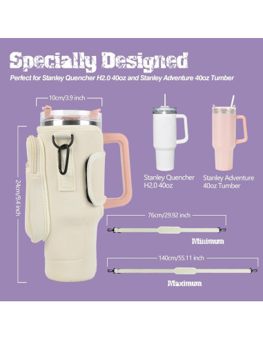 Bolsa Portabotellas de Agua WuikerDuo 1.18L con Bolsillo Beige