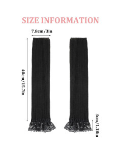 Mangas Calentadoras Sin Dedos Abeillo Blancas de Encaje 40x7.8cm 2