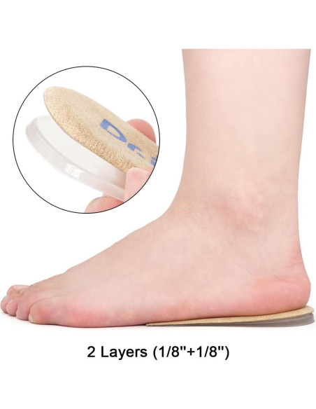 Inserts Elevadores de Talón Ajustables Dr.Foot 2 Capas Beige