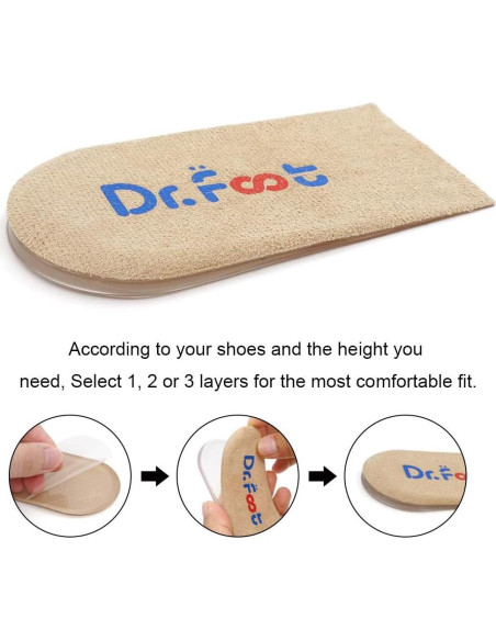 Inserts Elevadores de Talón Ajustables Dr.Foot 2 Capas Beige