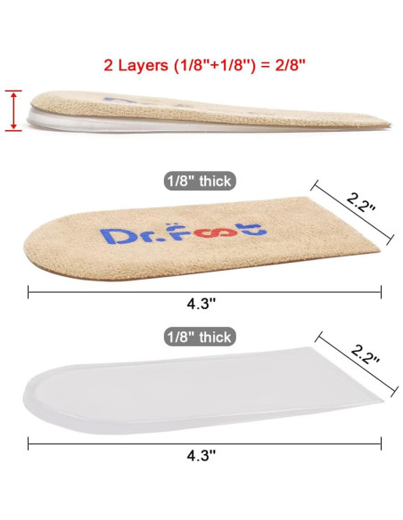 Inserts Elevadores de Talón Ajustables Dr.Foot 2 Capas Beige