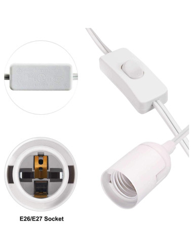 Lámpara Colgante Simple Deluxe 3.66m E26 con Interruptor