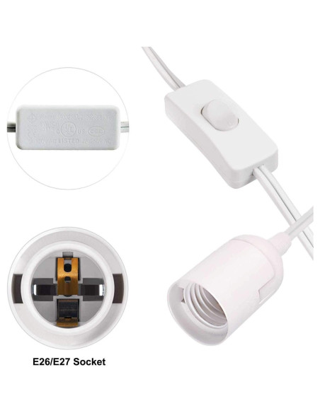 Lámpara Colgante Simple Deluxe 3.66m E26 con Interruptor