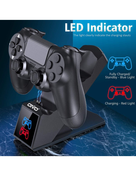 Cargador Estación Dual OIVO para Controladores PS4 - Carga Rápida