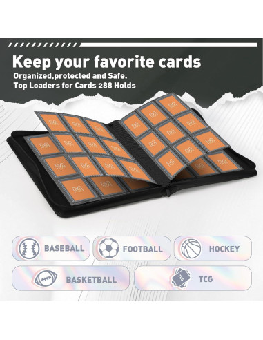 Carpeta Toploader MOSLA para 288 cartas, 9 bolsillos, 39x33cm