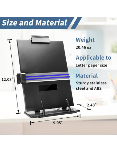 Soporte de Documentos TONOS Ajustable de Acero Inoxidable