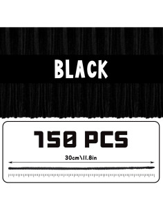 150 Limpiapipas Negros Zlulary para Manualidades y Arte 2