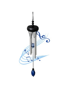 Carillón de Viento Mini QIPAN Negro 29.21 cm para Interior y Exterior