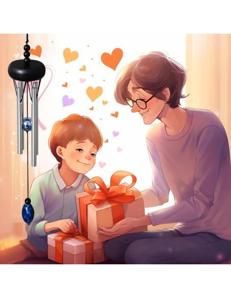 Carillón de Viento Mini QIPAN Negro 29.21 cm para Interior y Exterior