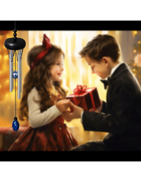 Carillón de Viento Mini QIPAN Negro 29.21 cm para Interior y Exterior