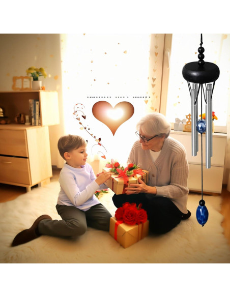 Carillón de Viento Mini QIPAN Negro 29.21 cm para Interior y Exterior