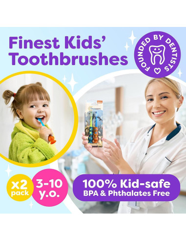 Cepillo de dientes Trueocity para niños - Set 2 unidades - Suave