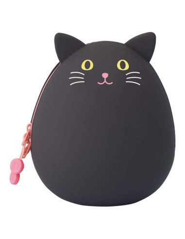 Bolsa con Cremallera LIHITLAB Gato Negro 9.7x11.9 cm Silicona