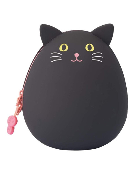 Bolsa con Cremallera LIHITLAB Gato Negro 9.7x11.9 cm Silicona