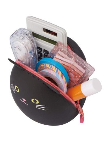 Bolsa con Cremallera LIHITLAB Gato Negro 9.7x11.9 cm Silicona
