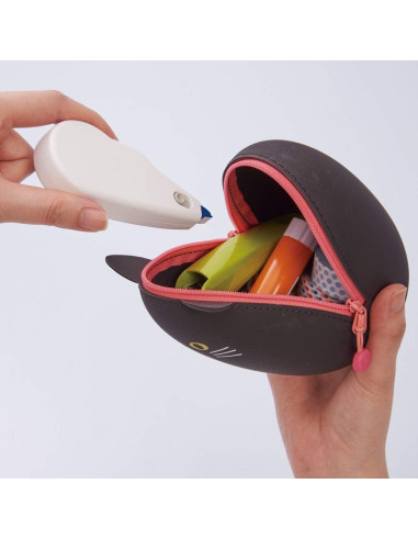 Bolsa con Cremallera LIHITLAB Gato Negro 9.7x11.9 cm Silicona